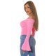 Top dama, roz, cu umerii goi si maneca clopot, Taysa 5 - jojofashion.ro