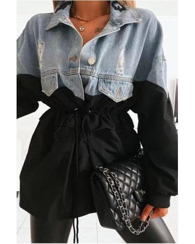 Camasi dama, Camasa dama din denim albastru oversized Loise - jojofashion.ro