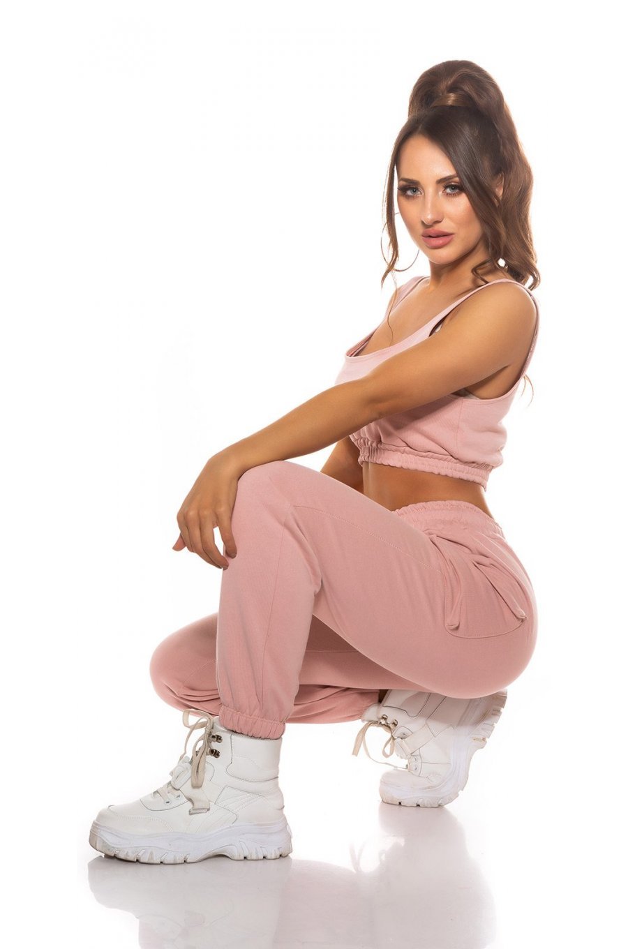 Compleu dama sport bumbac roz pal Rashida Compleu dama sport bumbac roz pal Rashida 3 - jojofashion.ro