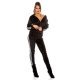 Trening dama casual catifea neagra cu dungi albe Jasmin 3 - jojofashion.ro