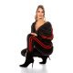 Trening dama casual catifea neagra cu dungi rosii Jasmin 3 - jojofashion.ro