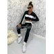Trening dama casual, negru cu dungi albe Tabita 2 - jojofashion.ro