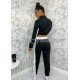 Trening dama casual, negru cu dungi albe Tabita 3 - jojofashion.ro