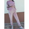 Trening dama, crop top, catifea, roz pudra Gyssa