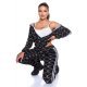 Trening dama negru cu print alb Kim 4 - jojofashion.ro