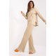 Compleu dama evazat bumbac bej tricotat Yomira 2 - jojofashion.ro