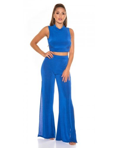 Compleu dama, albastru electric, evazat Mayar - jojofashion.ro