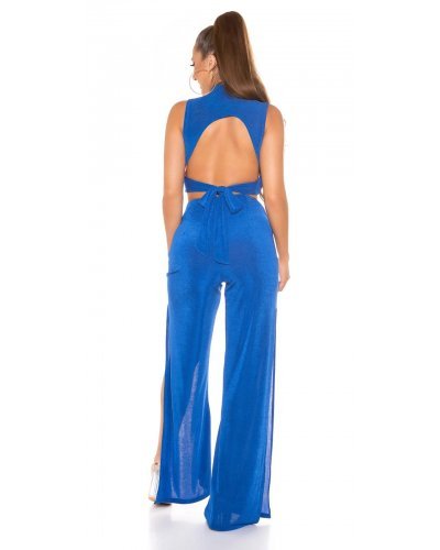 Compleu dama, albastru electric, evazat Mayar - jojofashion.ro