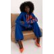 Compleu dama din acril, albastru cu scris orange, cu gluga, casual, Tonya3 4 - jojofashion.ro