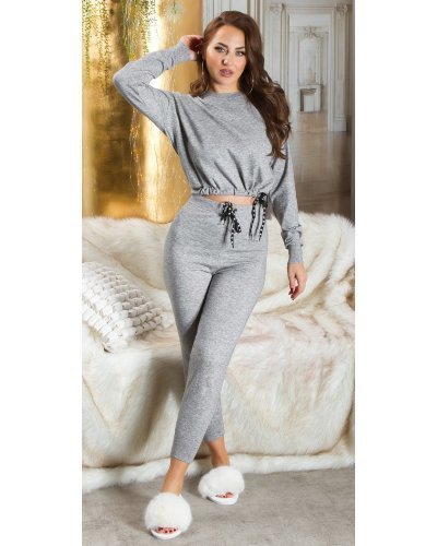 Compleu dama mulat, vascoza gri, Tianna - jojofashion.ro