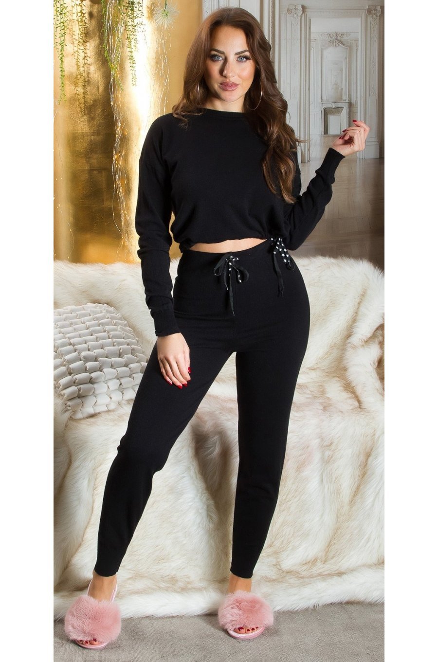 Compleu dama mulat, vascoza, negru, Tianna Compleu dama mulat, vascoza, negru, Tianna 1 - jojofashion.ro
