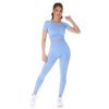 Compleu sport dama, elastic, bleu, din doua piese Keiko