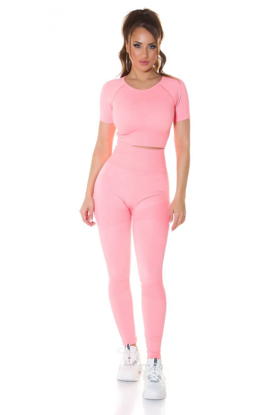 Compleu sport dama, elastic, corai neon, din doua piese Keiko 1 - jojofashion.ro