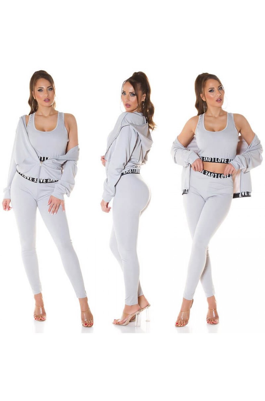Compleu sport dama, gri, din trei piese Suki Compleu sport dama, gri, din trei piese Suki 4 - jojofashion.ro
