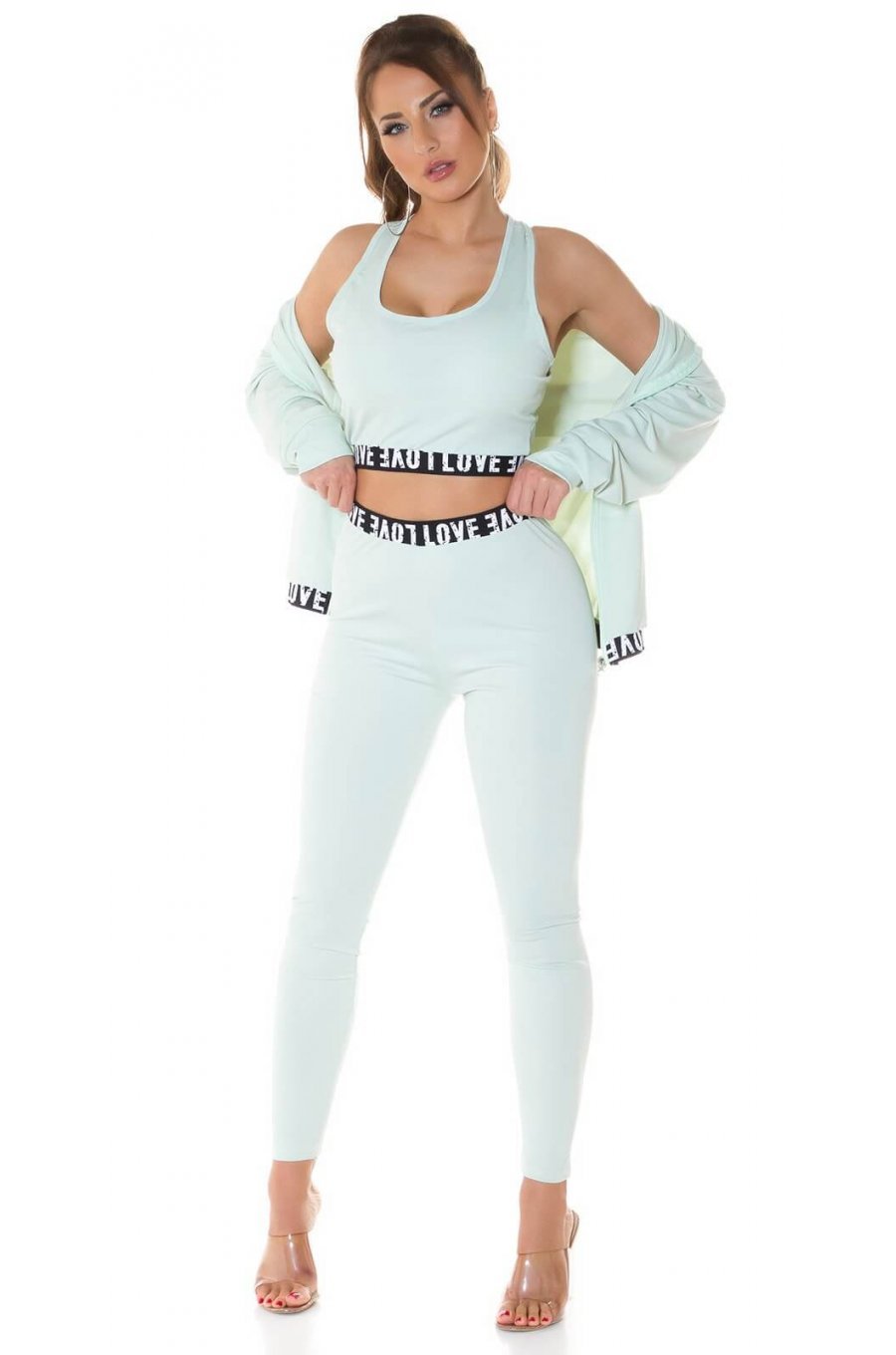 Compleu sport dama, menta, din trei piese Suki Compleu sport dama, menta, din trei piese Suki 3 - jojofashion.ro