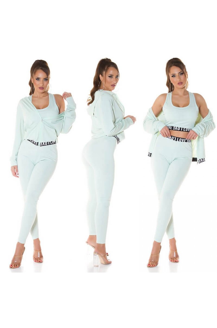 Compleu sport dama, menta, din trei piese Suki Compleu sport dama, menta, din trei piese Suki 5 - jojofashion.ro
