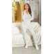 Compleu tricotat din doua piese, vascoza bej, mulat, cu maneca lunga, Halsey 2 - jojofashion.ro