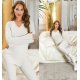 Compleu tricotat din doua piese, vascoza bej, mulat, cu maneca lunga, Halsey 5 - jojofashion.ro