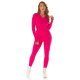 Compleu tricotat din doua piese, vascoza roz ciclam, mulat, cu maneca lunga, Halsey 2 - jojofashion.ro