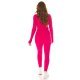 Compleu tricotat din doua piese, vascoza roz ciclam, mulat, cu maneca lunga, Halsey 3 - jojofashion.ro