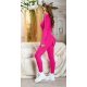 Compleu tricotat din doua piese, vascoza roz ciclam, mulat, cu maneca lunga, Halsey 5 - jojofashion.ro