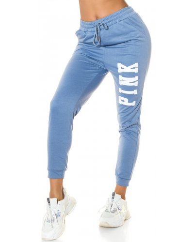 Pantaloni trening de dama, bumbac, albastru Moony Treninguri dama, Pantaloni trening de dama, bumbac, albastru Moony - jojofashion.ro