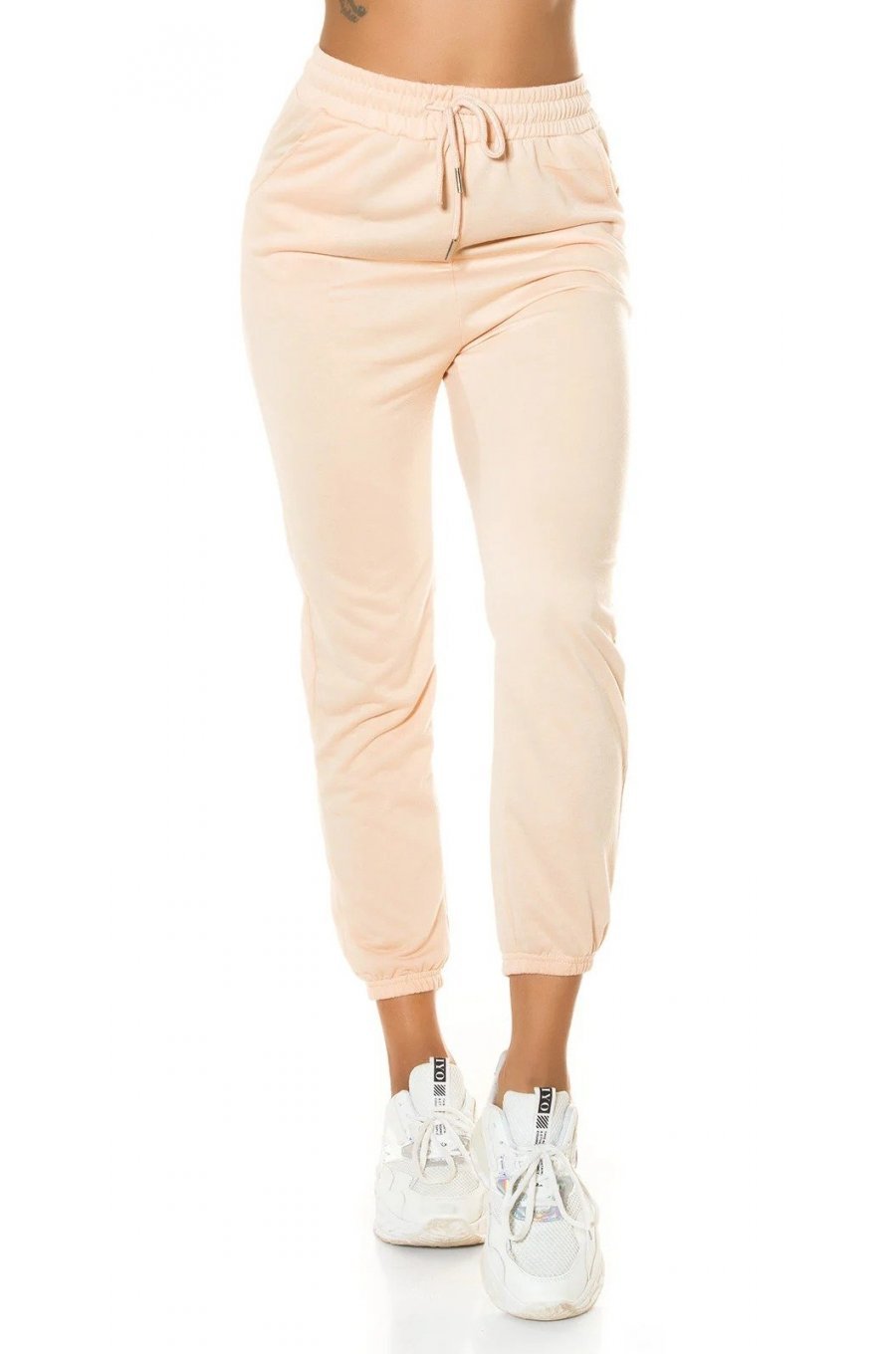 Pantaloni trening de dama, bumbac, bej Malva Pantaloni trening de dama, bumbac, bej Malva 1 - jojofashion.ro
