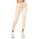 Pantaloni trening de dama, bumbac, bej Moony Pantaloni trening de dama, bumbac, bej Moony 4 - jojofashion.ro