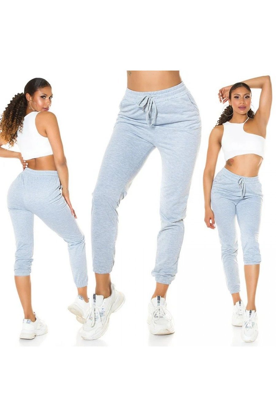 Pantaloni trening de dama bumbac, gri Malva Pantaloni trening de dama bumbac, gri Malva 5 - jojofashion.ro
