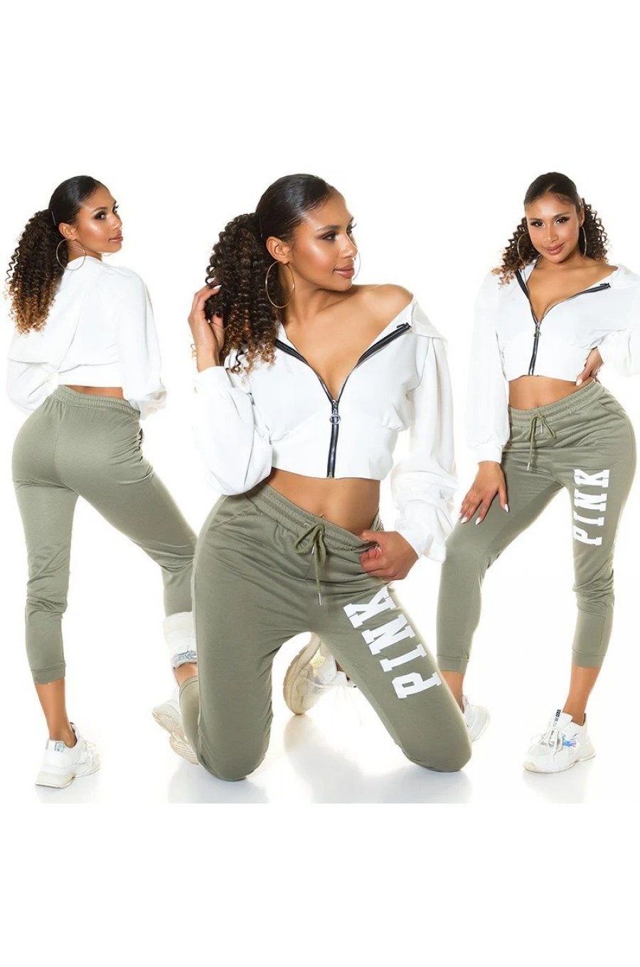 Pantaloni trening de dama, bumbac, kaki Moony Pantaloni trening de dama, bumbac, kaki Moony 5 - jojofashion.ro