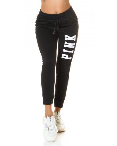 Treninguri dama, Pantaloni trening de dama, bumbac, negru Moony - jojofashion.ro