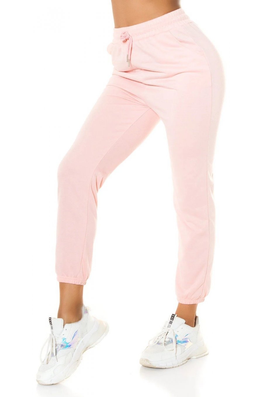 Pantaloni trening de dama sport, bumbac, roz pal Malva Pantaloni trening de dama sport, bumbac, roz pal Malva 1 - jojofashion.ro