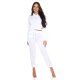 Trening dama casual, bumbac, alb, cu bluza scurta Diosa Trening dama casual, bumbac, alb, cu bluza scurta Diosa 2 - jojofashion.ro