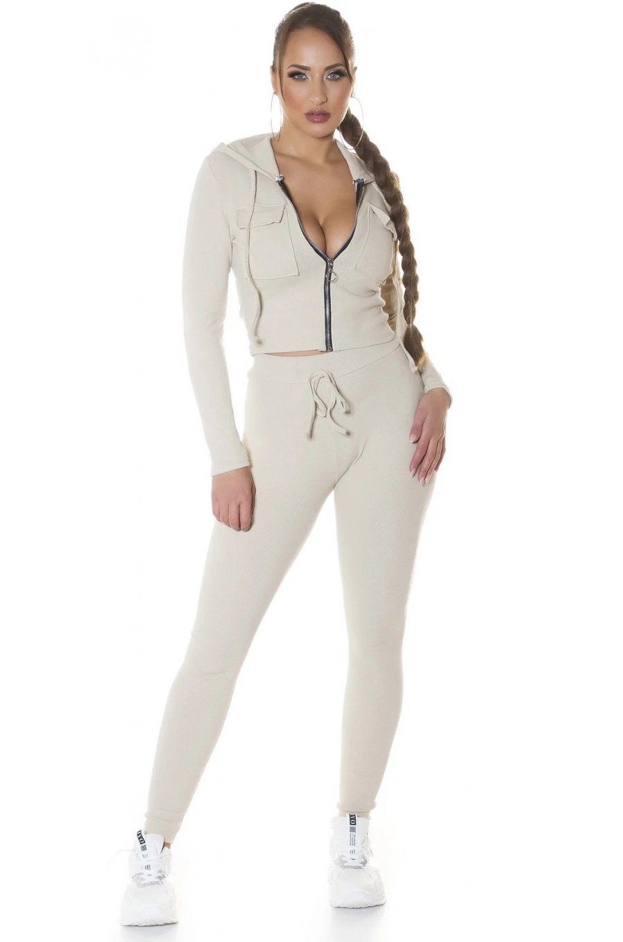 Trening dama bumbac, bej, mulat Maxine Trening dama bumbac, bej, mulat Maxine 3 - jojofashion.ro