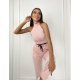 Trening dama bumbac cu striatii roz pal fara maneci Aerope Trening dama bumbac cu striatii roz pal fara maneci Aerope 3 - jojofashion.ro