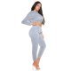 Trening dama casual, bumbac, gri, cu bluza scurta Diosa Trening dama casual, bumbac, gri, cu bluza scurta Diosa 3 - jojofashion.ro
