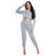 Trening dama casual, bumbac, gri, cu bluza scurta Diosa Trening dama casual, bumbac, gri, cu bluza scurta Diosa 5 - jojofashion.ro