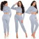 Trening dama casual, bumbac, gri, cu bluza scurta Diosa Trening dama casual, bumbac, gri, cu bluza scurta Diosa 6 - jojofashion.ro