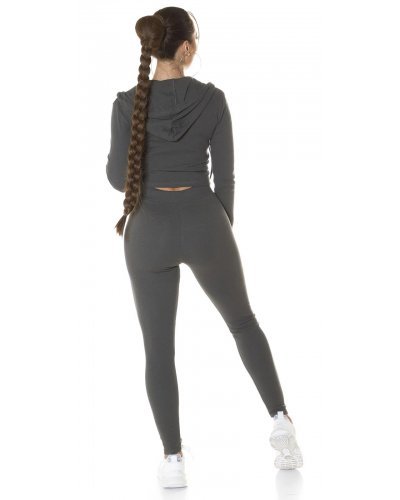 Trening dama, bumbac, kaki, mulat Maxine - jojofashion.ro