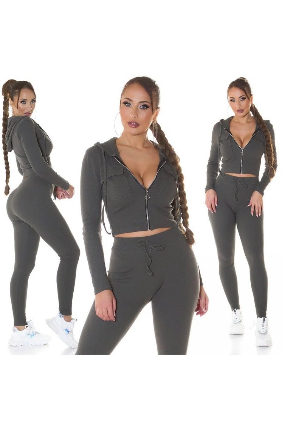 Trening dama, bumbac, kaki, mulat Maxine Trening dama, bumbac, kaki, mulat Maxine 5 - jojofashion.ro