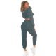 Trening dama cargo, albastru petrol, cu gluga si buzunare aplicate, Kasandra Trening dama cargo, albastru petrol, cu gluga si buzunare aplicate, Kasandra 5 - jojofashion.ro
