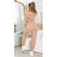 Trening dama cargo, cappuccino, cu gluga si buzunare aplicate, Kasandra Trening dama cargo, cappuccino, cu gluga si buzunare aplicate, Kasandra 3 - jojofashion.ro