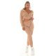 Trening dama cargo, cappuccino, cu gluga si buzunare aplicate, Kasandra Trening dama cargo, cappuccino, cu gluga si buzunare aplicate, Kasandra 4 - jojofashion.ro