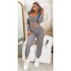 Trening dama cargo, gri, cu gluga si buzunare aplicate, Kasandra Trening dama cargo, gri, cu gluga si buzunare aplicate, Kasandra 2 - jojofashion.ro