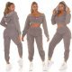 Trening dama cargo, gri, cu gluga si buzunare aplicate, Kasandra Trening dama cargo, gri, cu gluga si buzunare aplicate, Kasandra 6 - jojofashion.ro