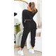 Trening dama cargo, negru, cu gluga si buzunare aplicate, Kasandra Trening dama cargo, negru, cu gluga si buzunare aplicate, Kasandra 3 - jojofashion.ro