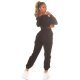 Trening dama cargo, negru, cu gluga si buzunare aplicate, Kasandra Trening dama cargo, negru, cu gluga si buzunare aplicate, Kasandra 5 - jojofashion.ro