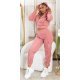Trening dama cargo, roz prafuit, cu gluga si buzunare aplicate, Kasandra 2 - jojofashion.ro