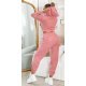 Trening dama cargo, roz prafuit, cu gluga si buzunare aplicate, Kasandra 3 - jojofashion.ro