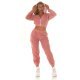 Trening dama cargo, roz prafuit, cu gluga si buzunare aplicate, Kasandra 4 - jojofashion.ro